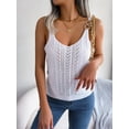 thumbnail image 2 of ZOELNIC Womens Tank Tops Crew Neck Spring Summer Camisole Metal Buckle Straps Cami Top Sleeveless Knitted Shirt, XL, 2 of 7