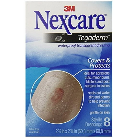 3M H1624 Nexcare Tegaderm Waterproof Transparent Dressing 2 3/8 in. x 2 3/4 in. (5 Boxes of 8)