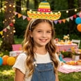 thumbnail image 5 of Mexican Sombrero Headbands Fiesta Party Decorations Paper All Ages Headwear Cinco de Mayo Themed Party Favor Accessories 6 Pack, 5 of 6