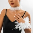 thumbnail image 4 of Style Party Short chocker Sweet Cool Feather Collar Ribbon Niche Performance Necklace, 4 of 6