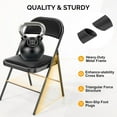 thumbnail image 5 of PEXMOR 4 Pack Black Folding Chair, Padded Cushion Portable Metal Frame PU Leather, Outdoor Office Wedding, 5 of 9