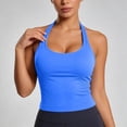 thumbnail image 2 of xfsWaSs Halter Crop Tank Tops for Women Open Back Padded Sports Workout Tops with Built In Bra Summer Yoga Athletic Shirts Gym Crop Tops, 2 of 4