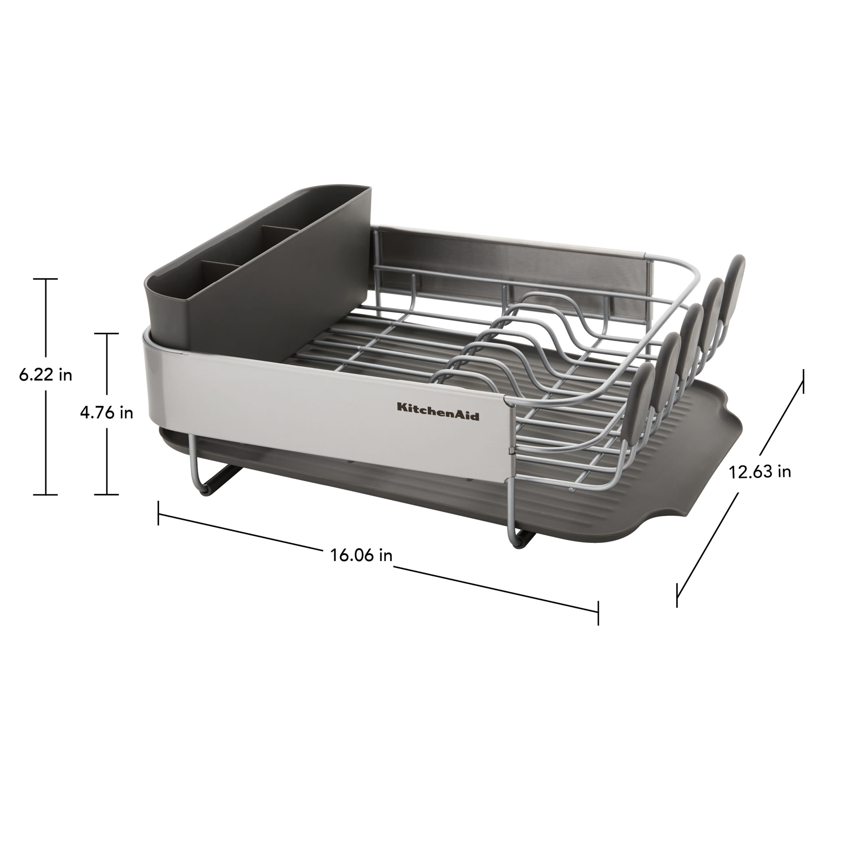 Kitchenaid Stainless Steel Wrap Compact Dish Rack in Satin Gray - image 7 of 9