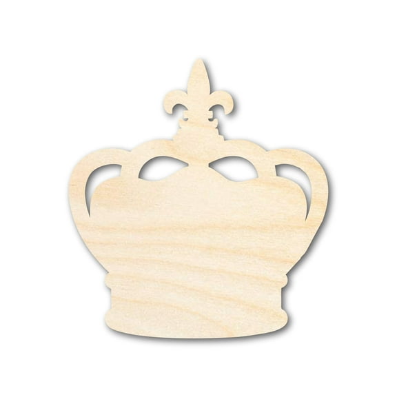 Unfinished Wood King Crown Shape | Mardi Gras | DIY Craft Cutout 14" / 3/4"
