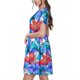 thumbnail image 2 of Easygdp Bright Flowers para Vestido Transpirable de Mujer, Vestido Suelto de Manga Corta con Pliegues y Bolsillos para el Verano, 2 of 6