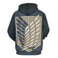 thumbnail image 3 of Attack On Titan Casual Pullover Hoodie Unisex Hooded Sweatshirt Novelty 3D Graphic Long Sleeve Sweater with Pocket 2XL, 3 of 8