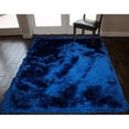 thumbnail image 4 of RugBerry Blue Shimmer Shag Area Rug Thick Soft Pile Large Shaggy Carpet Navy Blue 8' x 10' Pet Friendly, Non Slip, Handmade 8' x 10' Kids Room,, 4 of 6