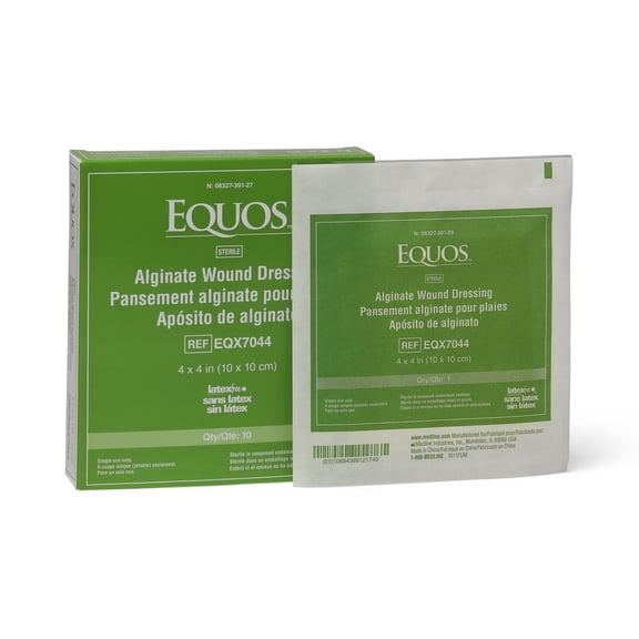 EQUOS Calcium Alginate Wound Dressing, Sterile, 4" x 4", 10 Count