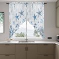 thumbnail image 4 of Ocean Starfish Swag Valances for Windows 2 Pack Nautical Sea Jellyfish Seahorse Coral Seaweed Seashell Swag Kitchen Curtains 45 Inches Long Rod Pocket Short Window Treatment for Kitchen 36"x45", 4 of 9