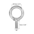 thumbnail image 2 of Uxcell M6 x 14mm Lifting Shoulder Eye Bolt 304 Stainless Steel Lifting Ring Threaded Eyebolt with Nuts and Washers 5Pcs, 2 of 5