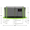 thumbnail image 2 of EUROCO 14FT Trampoline with Basketball Hoop & Enclosure, 2000lbs 10FT 12FT 14FT 15FT Trampoline for Kids and Adults, Outdoor Backyard Trampoline, 2 of 7