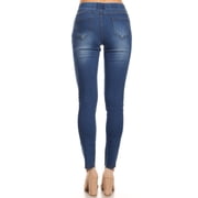 Jvini Womens Pull On Skinny Jeans Stretch Denim Jean Jeggings Regular Length Medium Blue Wash