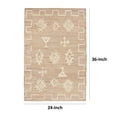 thumbnail image 4 of Roh 2 x 3 Small Handwoven Area Rug, Tribal Style Art Design, Ivory, Brown, 4 of 4