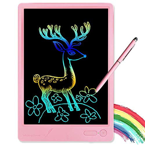 Pink KURATU LCD Writing Tablets for Kids 10 inch Colorful Screen Electronic Drawing Pads Writing Board & Drawing Tablet Doodle Board Writing Tablets 