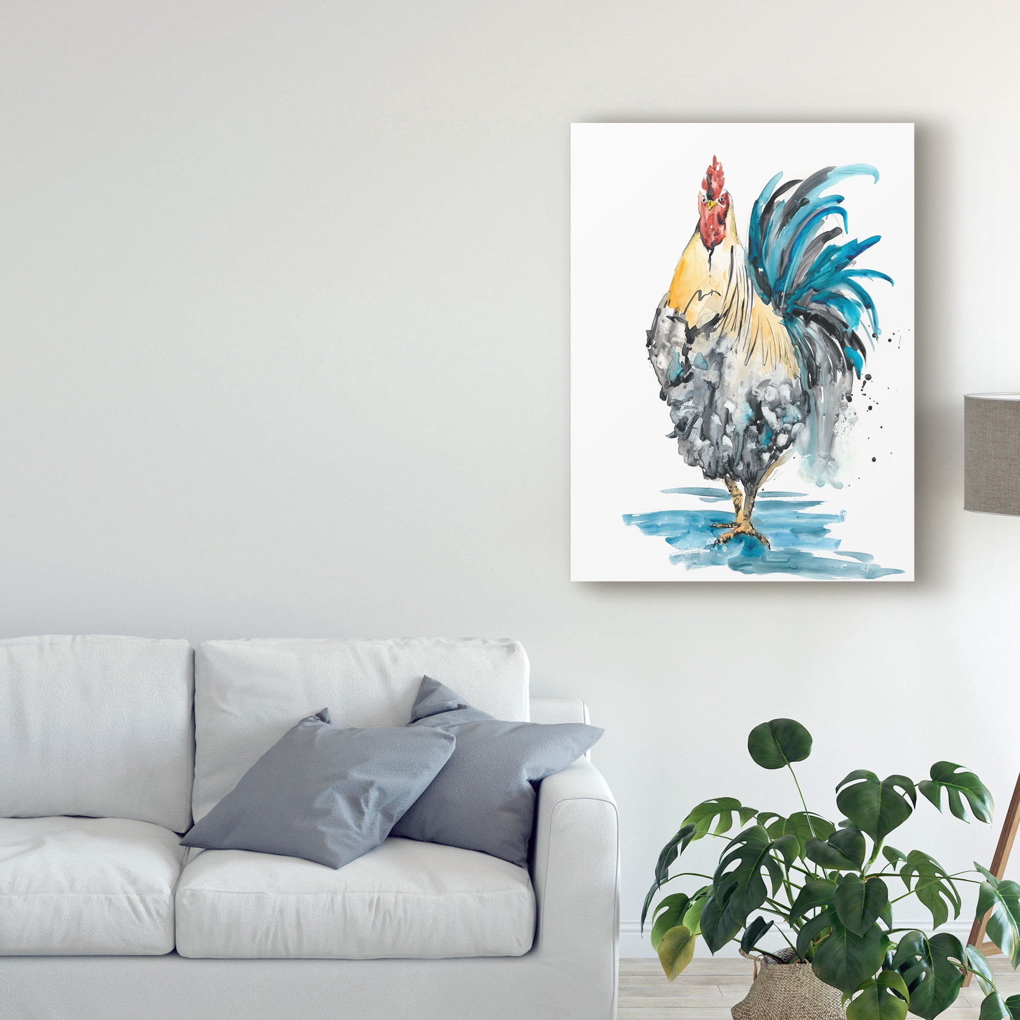 Trademark Fine Art 'Rooster Splash II' Canvas Art by Melissa Wang