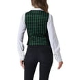 thumbnail image 3 of INSPIRE CHIC Women's Vintage Waistcoat Vest Plaid Button Down Work Dressy Vests L Green, 3 of 6