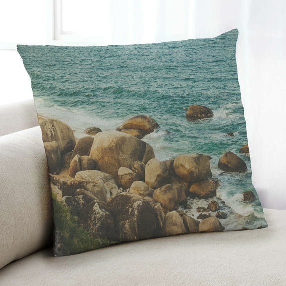 Ahgly Company Earth Rock Indoor Throw Pillow, 18 inch by 18 inch