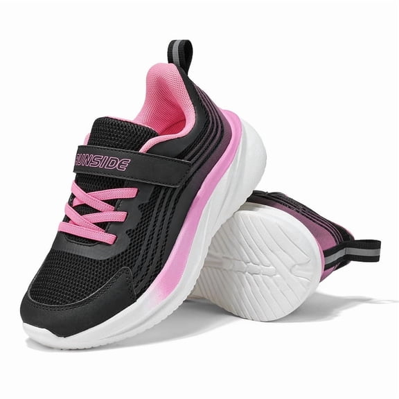 Gymepic Girls Breathable Mesh Running Shoes Lightweight Athletic Sneakers Non-Slip Kids Sport Shoes
