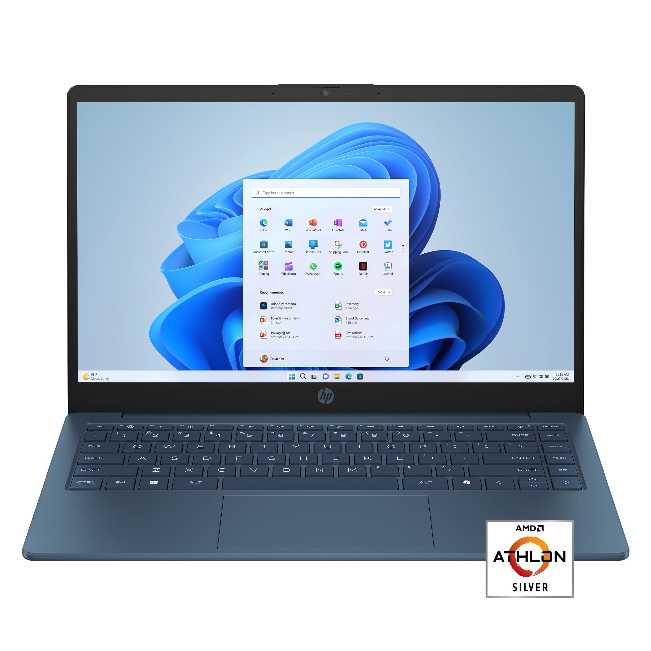 HP 14 inch HD Windows Laptop AMD Athlon Silver 7120U Processor 4GB