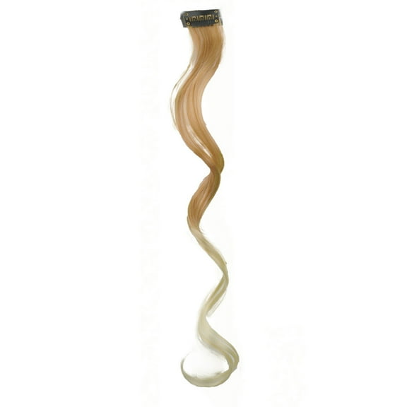 XmhyTop 12-Pack 18-Inch Vibrant Single-Color Clip-In Hair Extensions, Wavy Synthetic Highlight Streaks, Party, Festival & Gift Ideas, Women's Fashion Hairpieces,Brown White