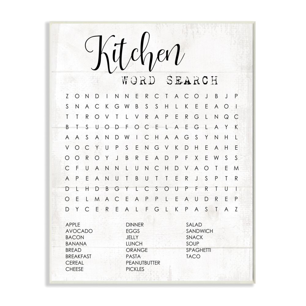 Kitchen Word Search Family Word Design Wall Plaque Art By Daphne Polselli Walmart