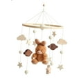 thumbnail image 3 of Boho Nursery Mobile Sensory Toy, recién nacido Rattles Mobile, Wooden Mobile para dormitorio infantil Conejito marrón, 3 of 9