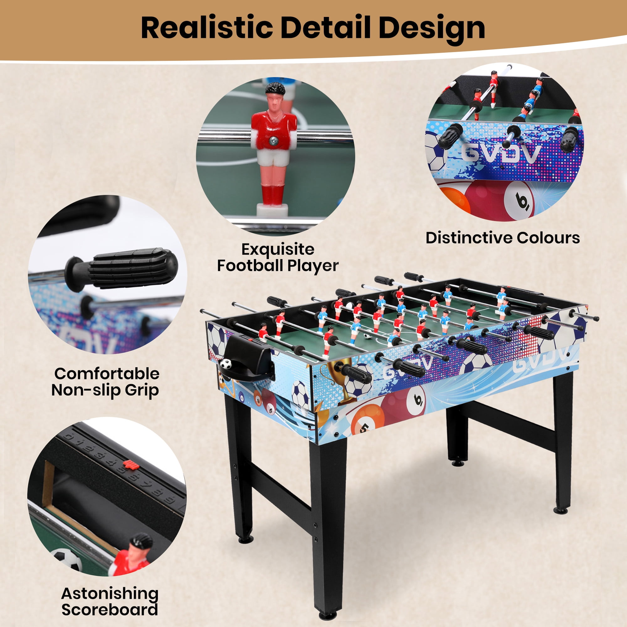 GVDV 12-in-1 Multi Game Table,48"Combo Game Table with Foosball,Billiards,Hockey,Shuffleboard,Bowling,Chess,Poker and More for Party,Game Room
