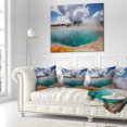 thumbnail image 2 of Designart West Thumb Geyser Basin in Yellowstone - Landscape Printed Throw Pillow - 16x16, 2 of 4