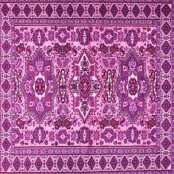 Ahgly Company Indoor Square Persian Pink Traditional Area Rugs, 3' Square