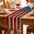 thumbnail image 2 of Table Runners 72 Inches Long, Vintage American Flag Cotton Linen Kitchen Dining Coffee Table Runner for Party Home Decor, Retro USA Flag Wooden Tabletop Dresser Scarves Runner Decor 14x72 Inch, 2 of 9