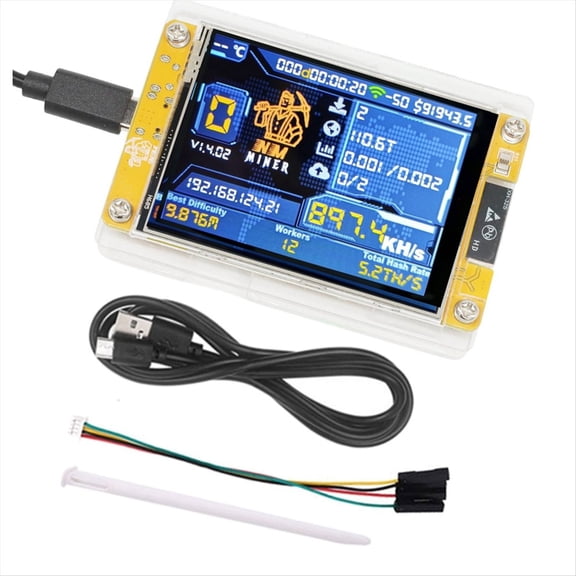 898KH/S NMMiner 2.8 Inch Smart Display Upgraded Hashrate Bitcoin Crypto Solo Miner