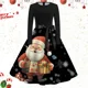 thumbnail image 1 of Vestido Rockabilly de manga larga con estampado de árbol de Papá Noel para mujer, vestido de fiesta de Navidad, Pin up, Vintage, invierno, 2023, 1 of 5
