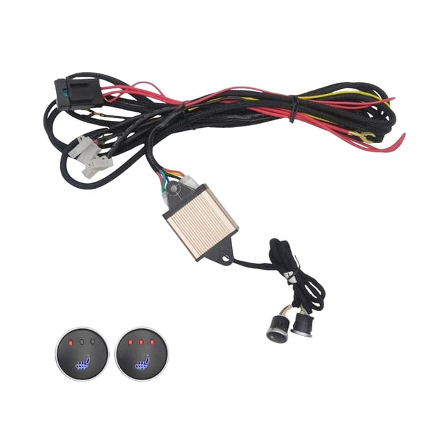 Interruptor de calefacción de asiento con arnés de cableado, doble perilla, fácil instalación y confiable Interruptor redondo