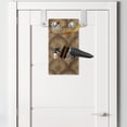 thumbnail image 2 of Ethnic Hanging Pocket Organizer, Traditional Pattern with Floral Oriental Damask Overlap Circular Motif, Printed Polyester Storage Bag with Pockets, 9" x 16", Pale Redwood Sand Brown, 2 of 2