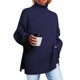 thumbnail image 4 of Puntoco suéter mujer Color sólido cuello alto abierto manga larga cuello alto suéter acanalado mujer liquidación de Navidad Puntoco Puntoco-3036, 4 of 6