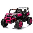 thumbnail image 4 of Joyracer 4WD 24 V Ride on Toys UTV with 2 XL Seaters, 4*200W Motor Kid Electric Power Car Wheels with Remote Control, LED Lights, Spring Suspension, 3 Speeds, Bluetooth Music, Pink, 4 of 16