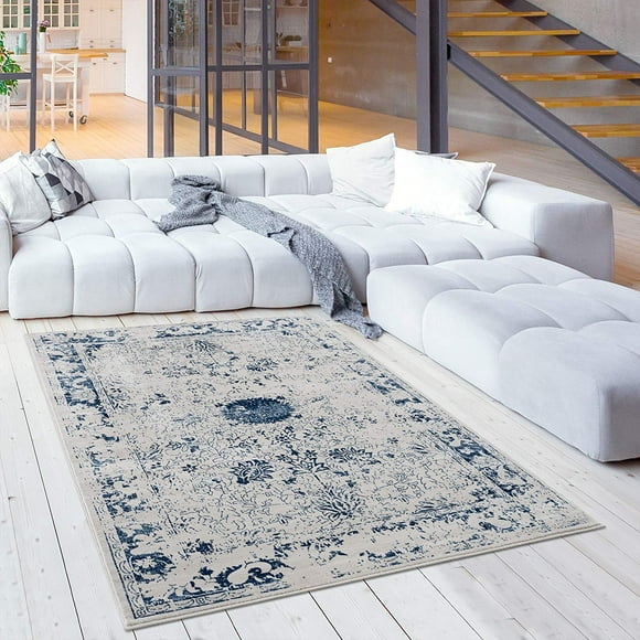 eRug Outlet Tapis d'Intérieur Traditionnel Bleu Marine