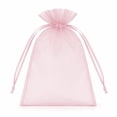 thumbnail image 2 of Efavormart 100 Pack Pink Organza Drawstring Gift Bags, 5" x 7" – Wedding Party Favor Bags, 2 of 4