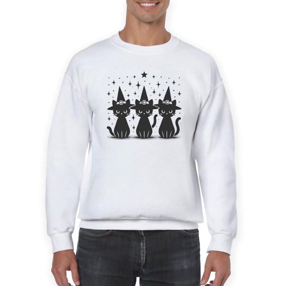 Black Cat Salem Witch Graphic - Men's Sweatshirt