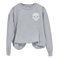 thumbnail image 4 of WEIWEN Halloween Sweatshirts for Women Dressy Casual Skull Printed Crewneck Long Sleeve Fall Outfits 2026 Trendy Halloween Sweaters for Women Fashion Clothing Womens Tops Grey, L, 4 of 4