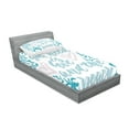 thumbnail image 2 of Ambesonne Saying Fitted Sheet & Pillow Sham Set, Wavy Lines Nautical Love, Twin, Pale Pink Pale Blue, 2 of 2