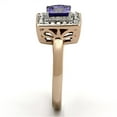 thumbnail image 4 of Luxe Jewelry Designs Women's Rose Gold Ion Plated Stainless Steel Engagement Ring with Tanzanite CZ, 4 of 4