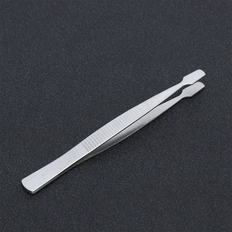 5.5 Long Silver Tone Stainless Steel Round Tip Tweezers 
