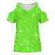 thumbnail image 4 of Camisas de Manga Corta para las Mujeres Blusa de Cuello Redondo de Impresión Casual, Top de Algodón de Imitación Ligero para el Hogar, el Uso Diario Y las Cuatro Estaciones, 4 of 4