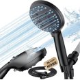 thumbnail image 1 of AIR-Shower Head with Hand held Spray, 8-Mode High Flow Removable Shower Head with 80" Stainless Steel Hose and Adjustable Bracket, for Hard Water Remove Chlorine and Harmful Substance, （Black, 1 of 4