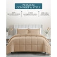 thumbnail image 4 of King Size Comforter Set - Goose Down Alternative – Washed Ultra-Soft - Premium All Season Warmth Bedding Set (King, Beige), 4 of 9