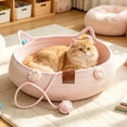 thumbnail image 5 of Washable Cat Bed for Indoor Cats Cave Cat Bed for Indoor Cats 15 Inch Enclosed Cat Cave Bed Cat Scratcher Bed Durable Cat Accessories for Indoor Cats Blue, 1 Pack, 5 of 6