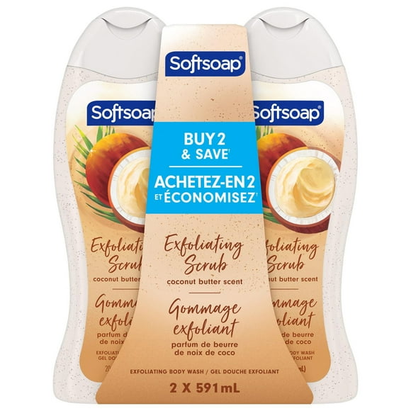 Gel douche exfoliant Softsoap Coconut Butter Scrub, 591 mL (paquet de 2) 591 ml