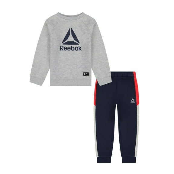 Reebok Toddler Play Hard Crew and Jogger Colorblock Set, 2-Piece, Sizes 12M-5T