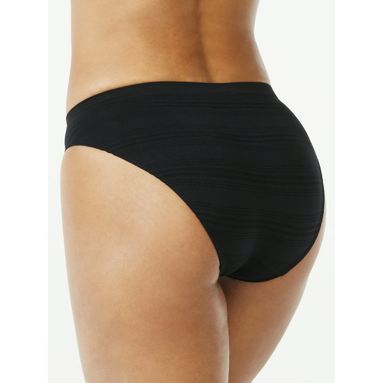 Joyspun Women's Sheer Stripe Seamless Boyshort Panties, 3-Pack, Sizes S to  3XL